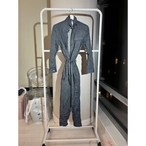 Denim Blue Tie Waist Jumpsuit